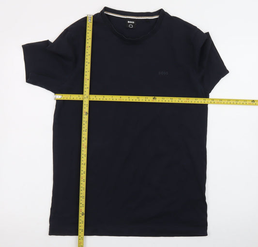 BOSS Men's Black Cotton Crew Neck Short Sleeve T-Shirt Size M