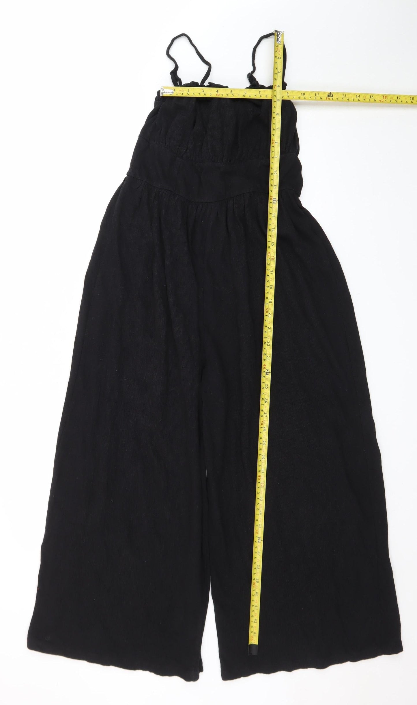 ASOS DESIGN Women's Black Cotton Wide Leg Jumpsuit Size 6