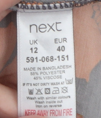 Next Women’s Grey Floral Sleeveless Tunic Blouse Size 12