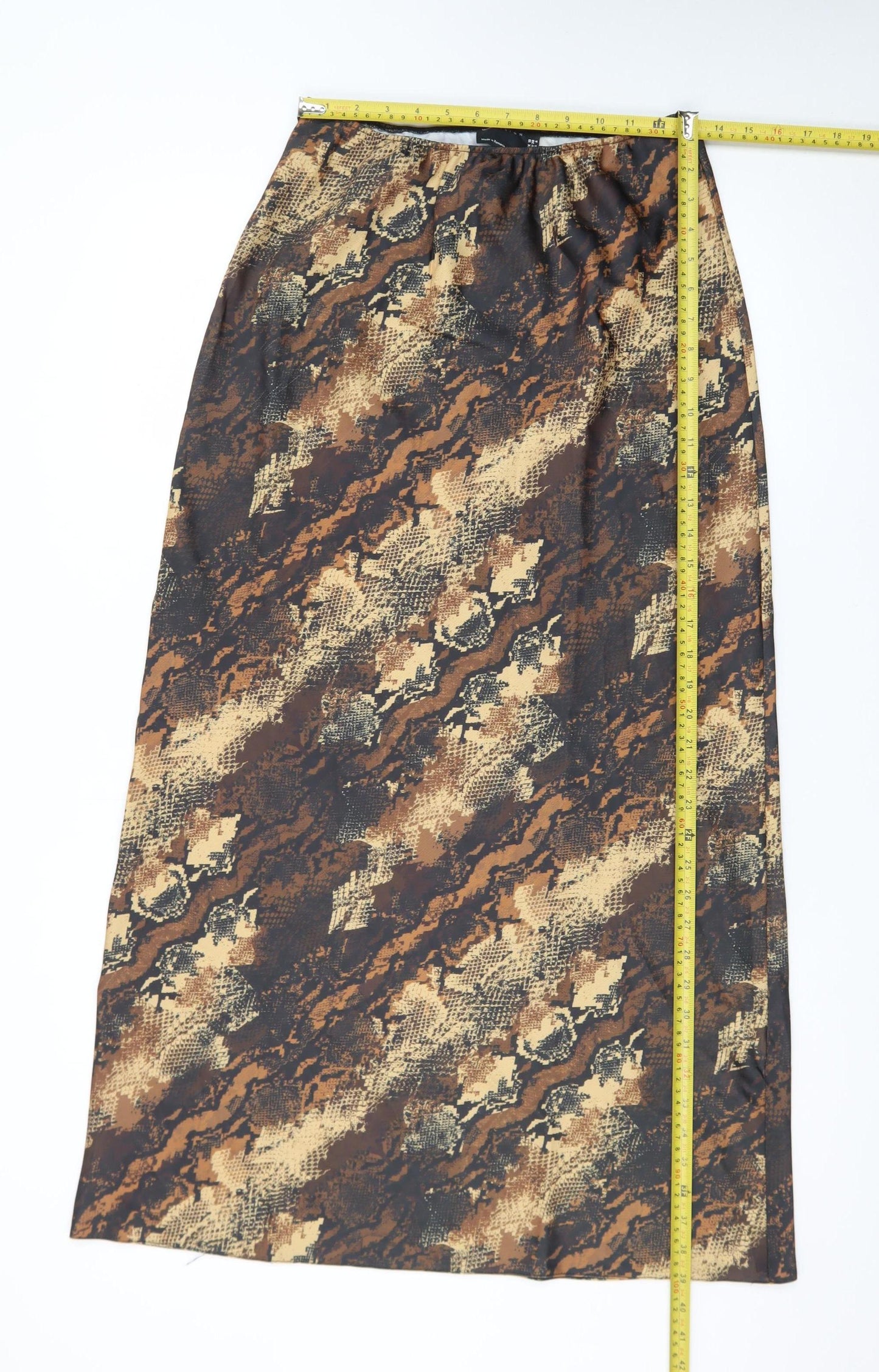 ASOS DESIGN Women Brown Animal Print Long Pencil Skirt Size 10