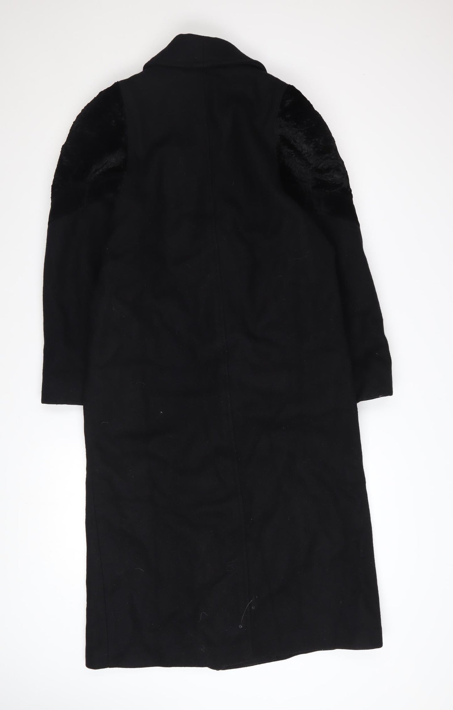 Balimel Women's Black Wool Overcoat Size 10 Long Vintage Lined