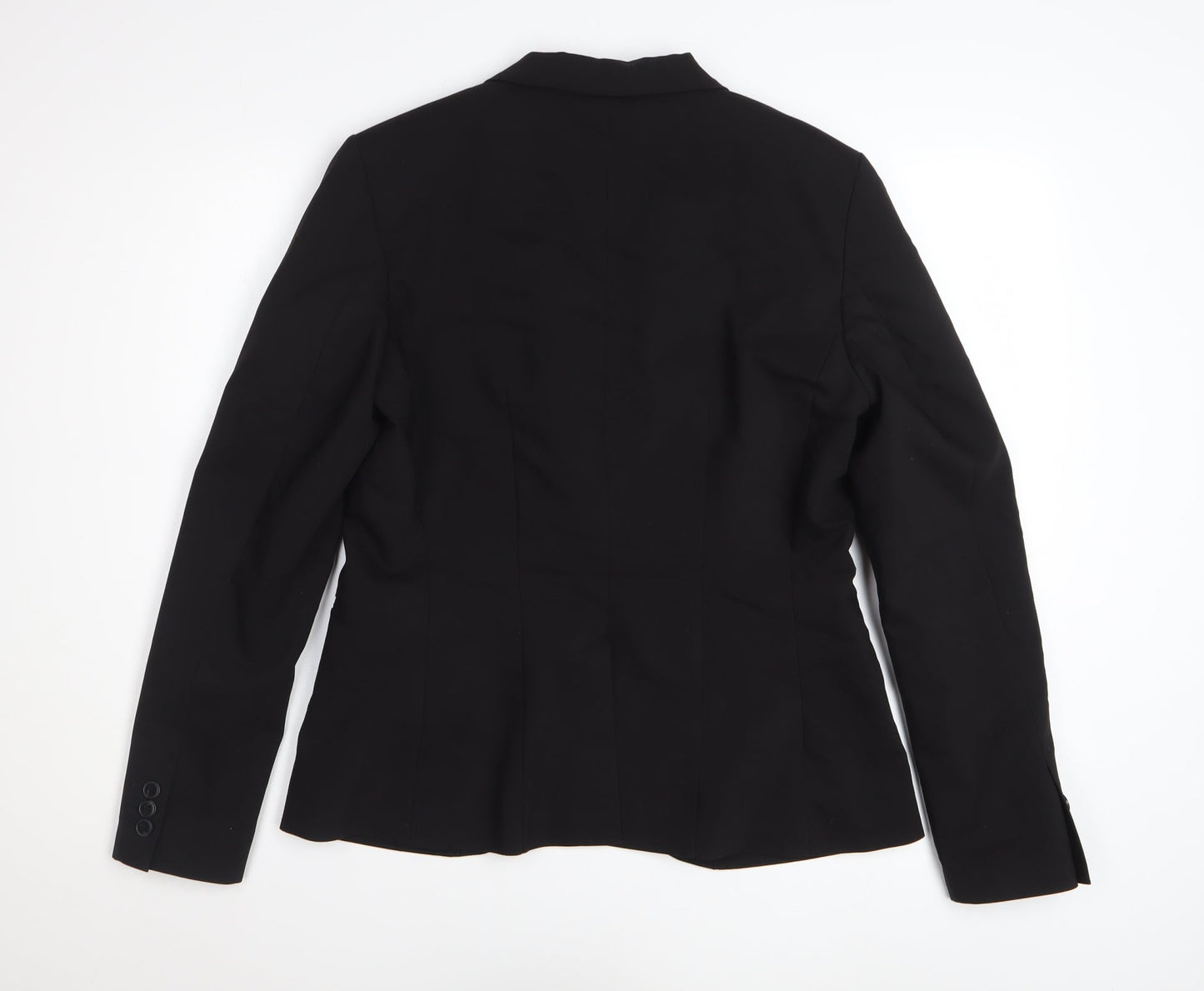 H&M Women’s Black Blazer Size 14 Slim Fit Tailored One Button Jacket
