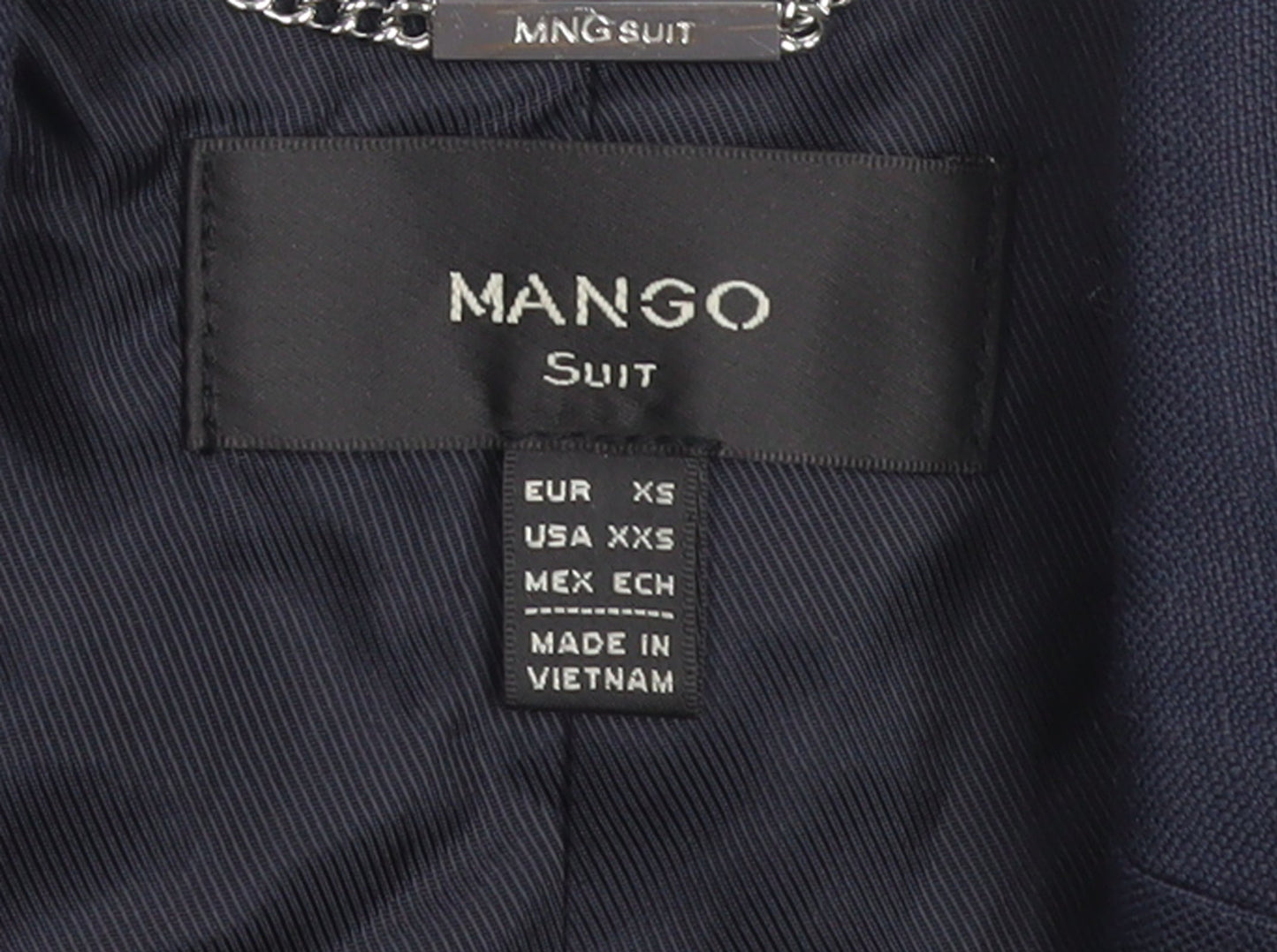 Mango Women Blue Double Breasted Cotton Linen Blazer XS