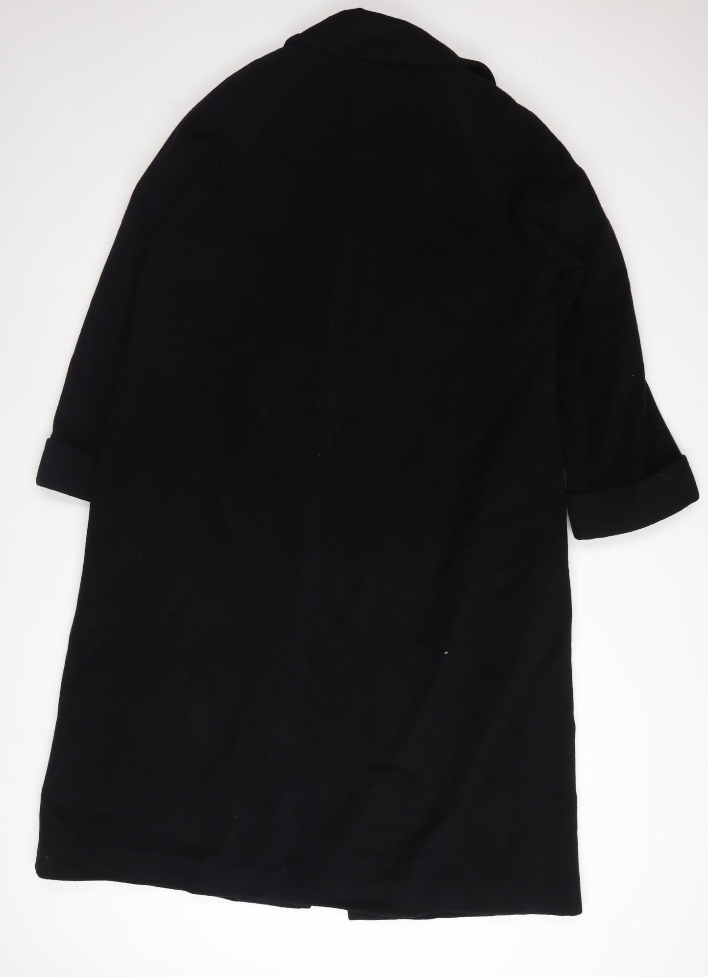 Marks and Spencer Women Black Wool Blend Long Overcoat UK 12