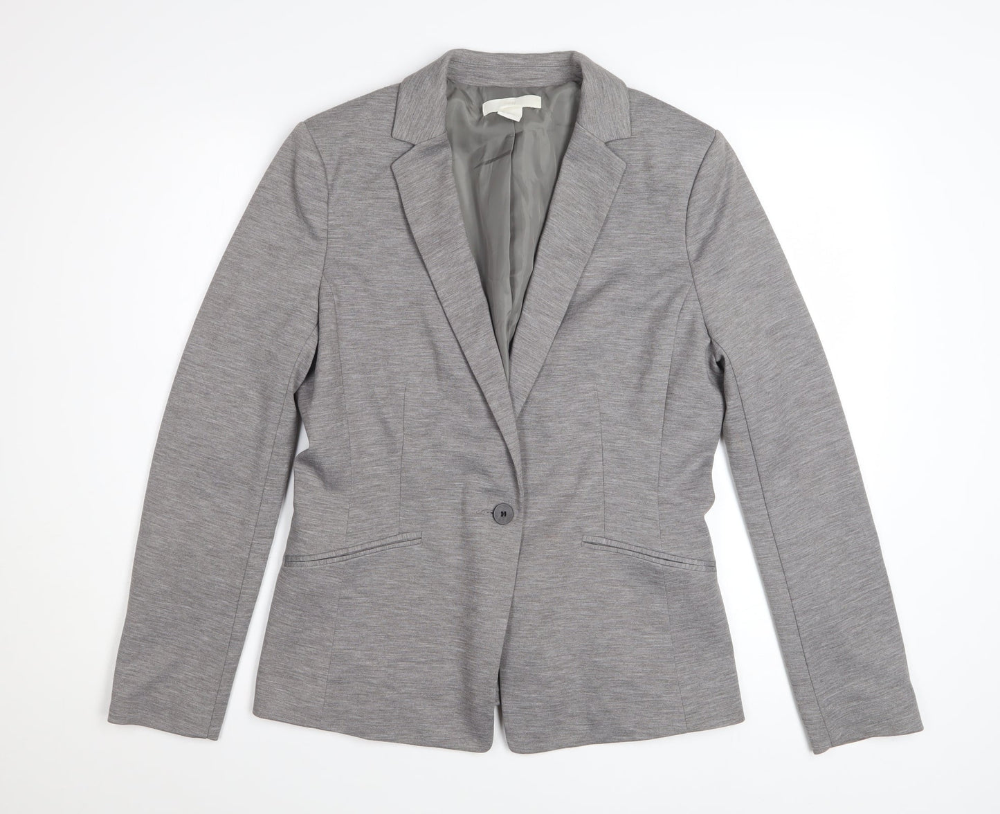 H&M Women Grey Classic Long Sleeve Blouse Size 14