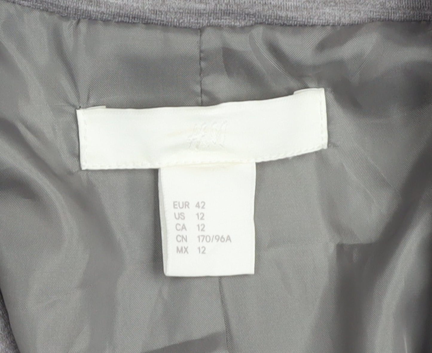 H&M Women Grey Classic Long Sleeve Blouse Size 14