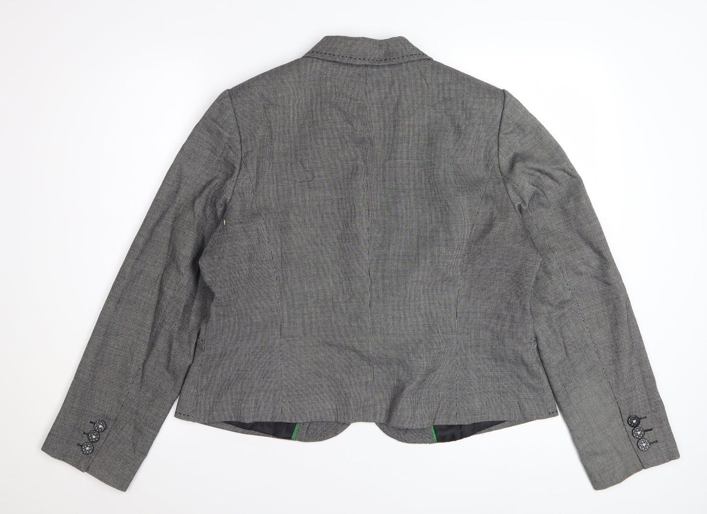 Marks and Spencer Women's Grey Check Blazer UK 18 Classic Fit