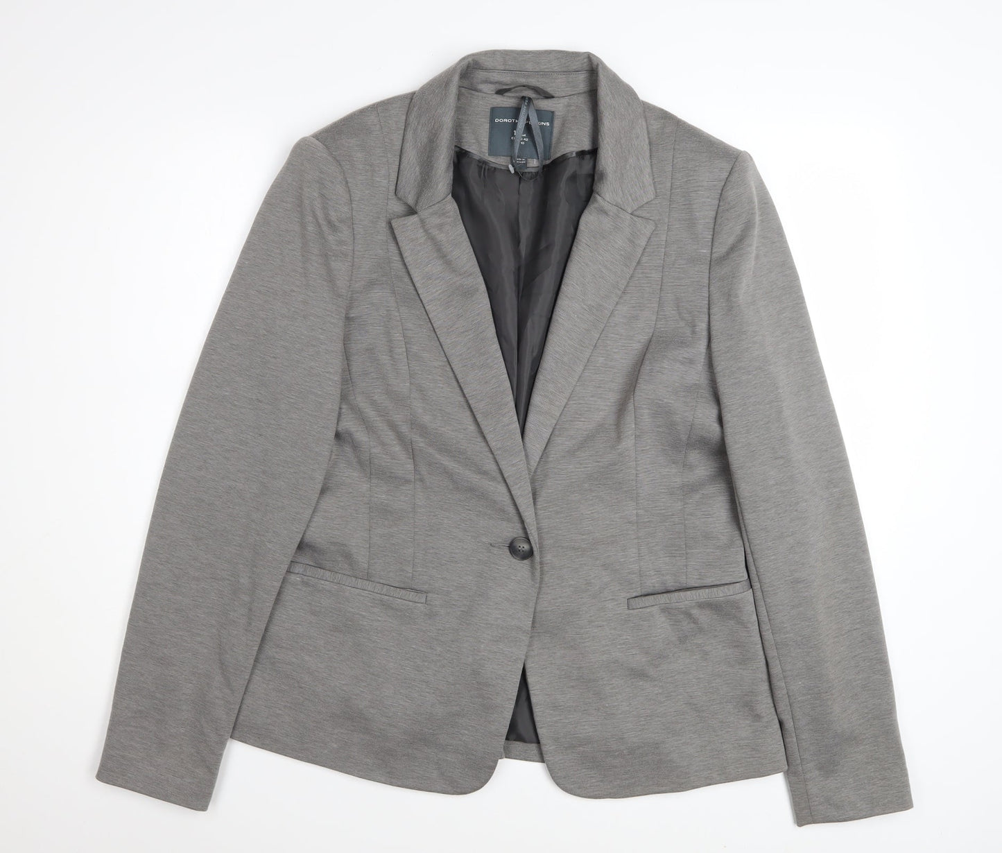 Dorothy Perkins Women’s Grey Size 14 Classic Single-Breasted Blazer