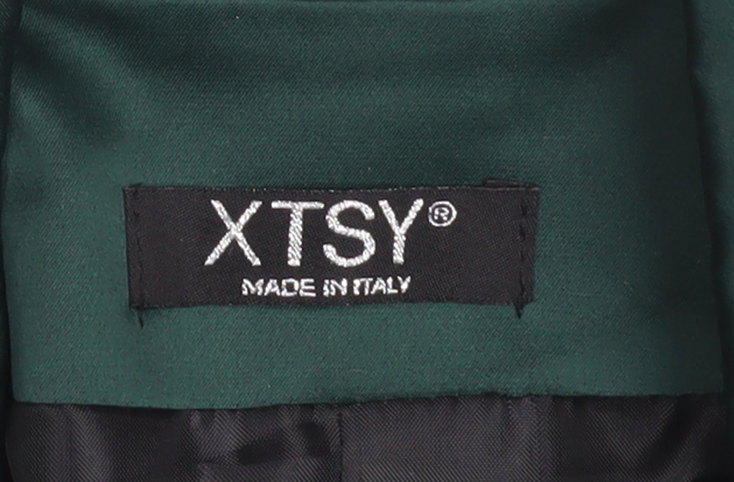XTSY Women Green Single-Breasted Satin Blazer Size 14 Made in Italy