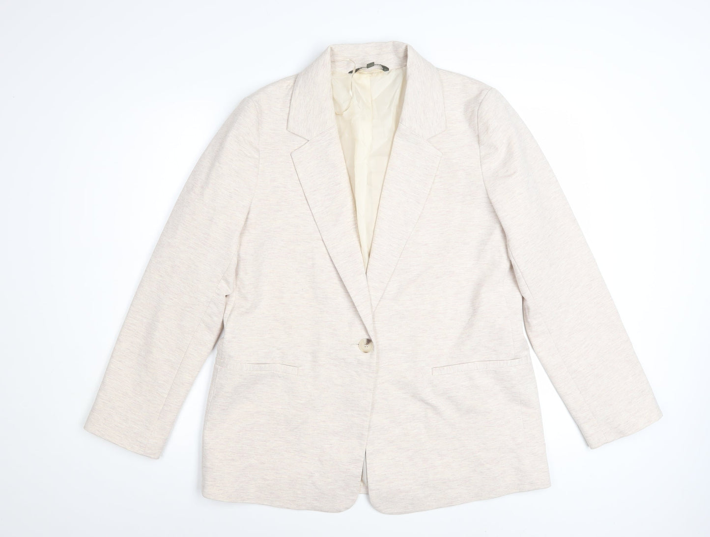 Bonmarché Women's Beige Size 14 Classic Single-Breasted Blazer