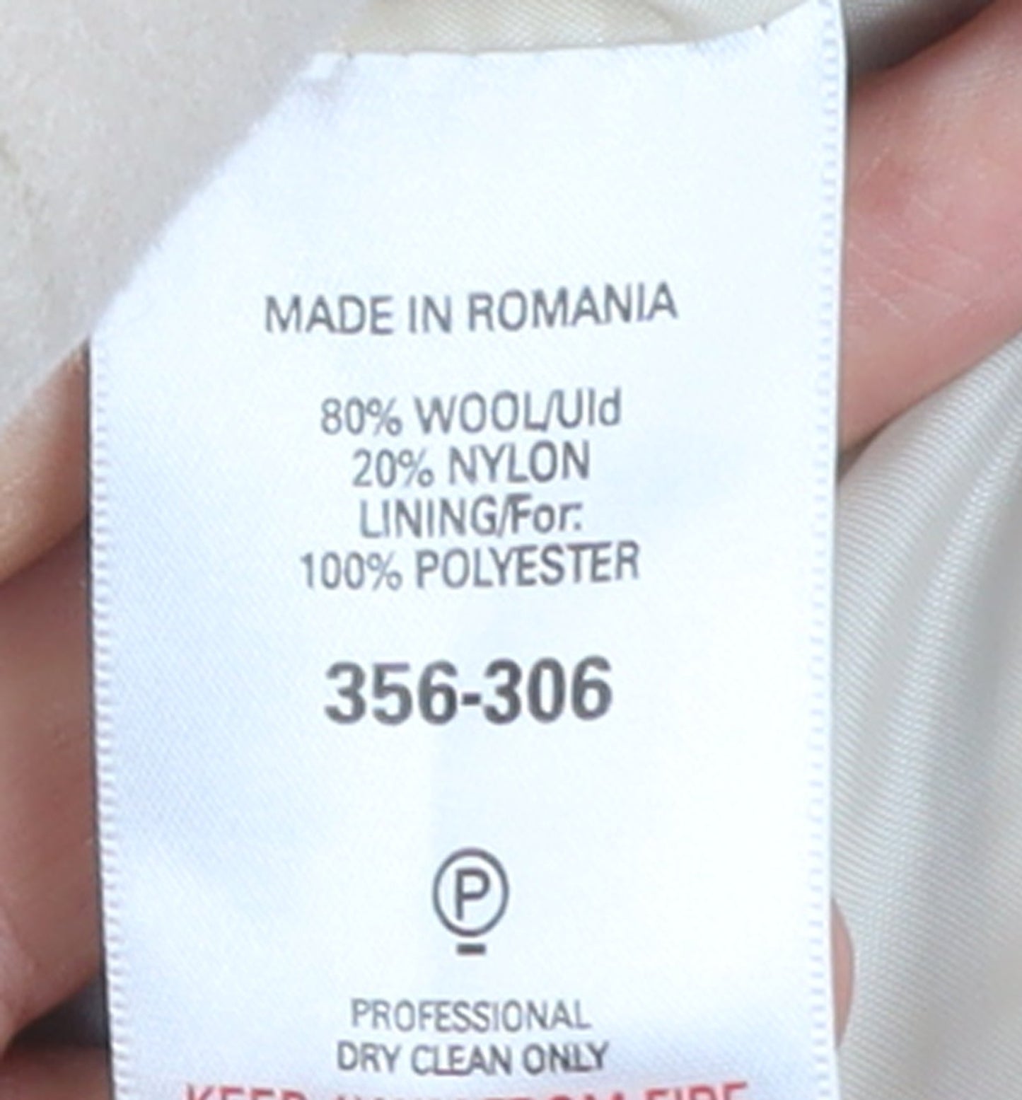 Next Womens Beige Wool Blend Long Overcoat Size 14 Classic