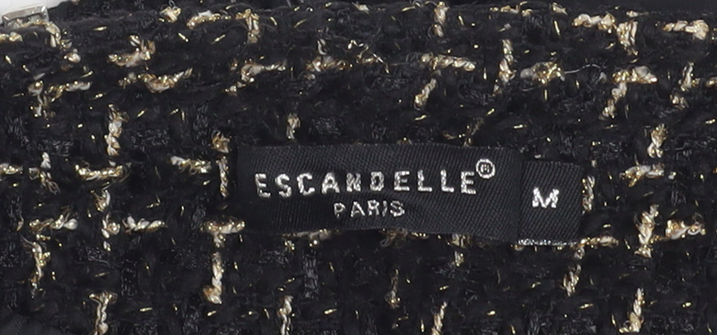 Escardelle Women’s Black Quilted Tweed Jacket Size M