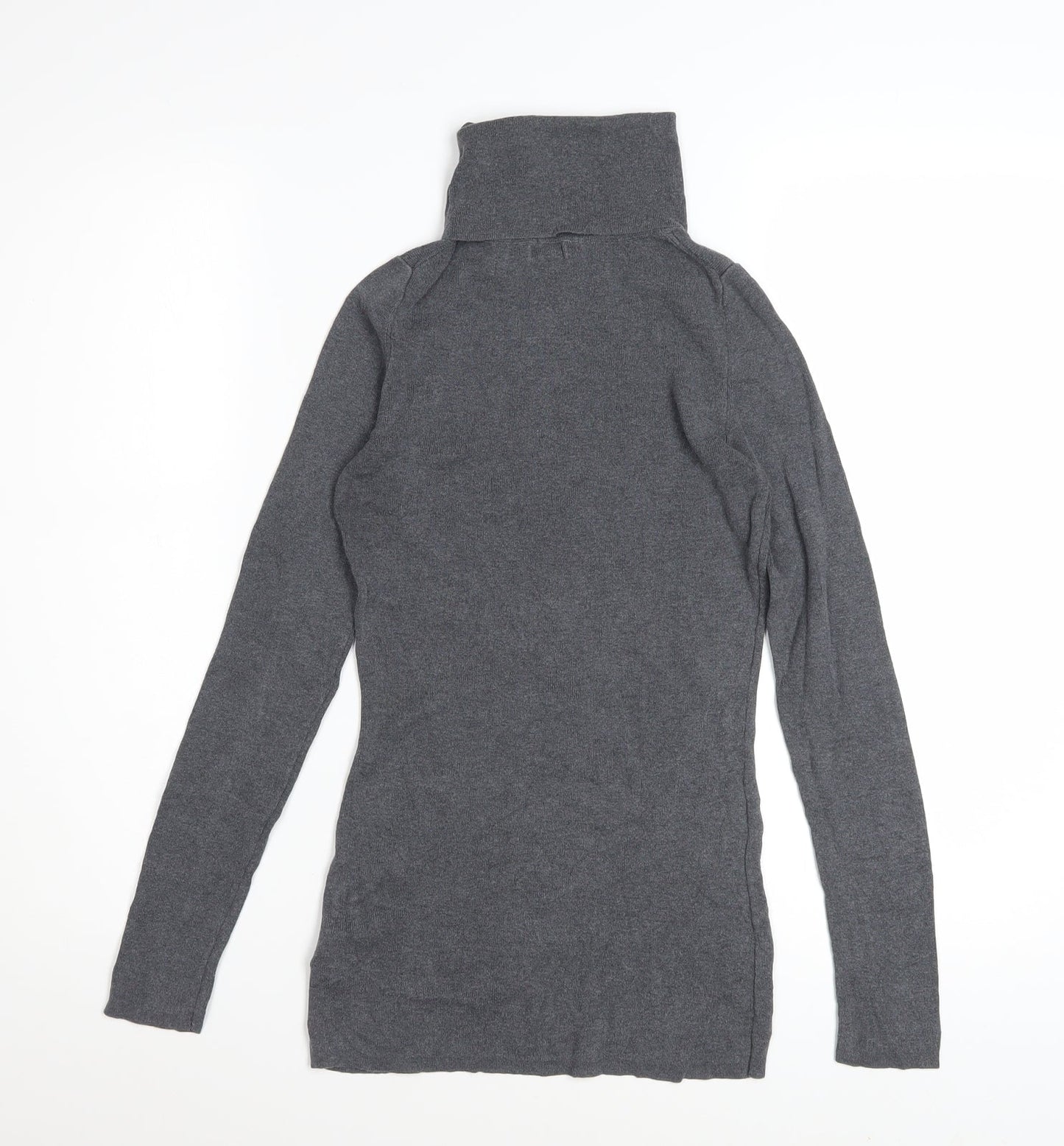 Jigsaw Women’s Grey Silk Cotton Roll Neck Jumper Size S