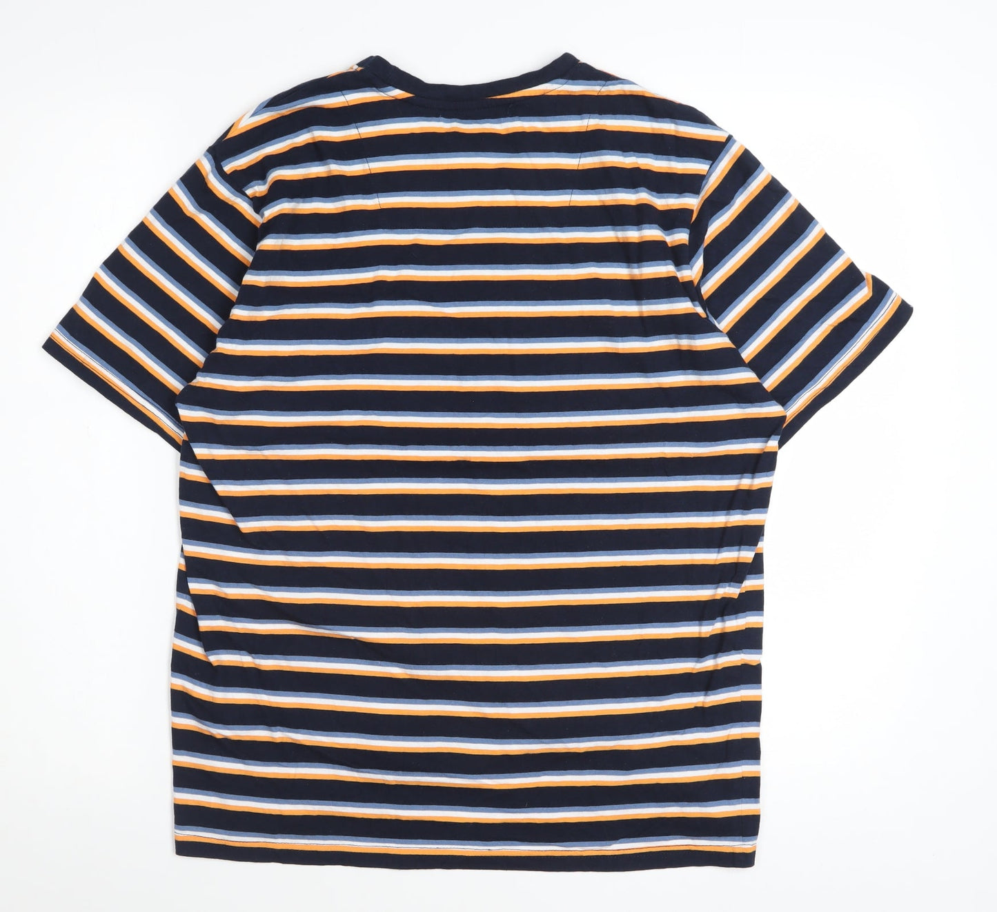 Threadbare Men's Multicoloured Striped Crew Neck Cotton T-Shirt Size M