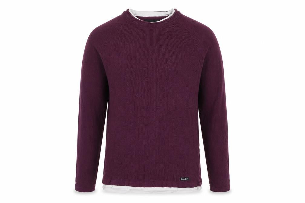 Threadbare Men's Purple Cotton Blend Crew Neck Jumper Size S