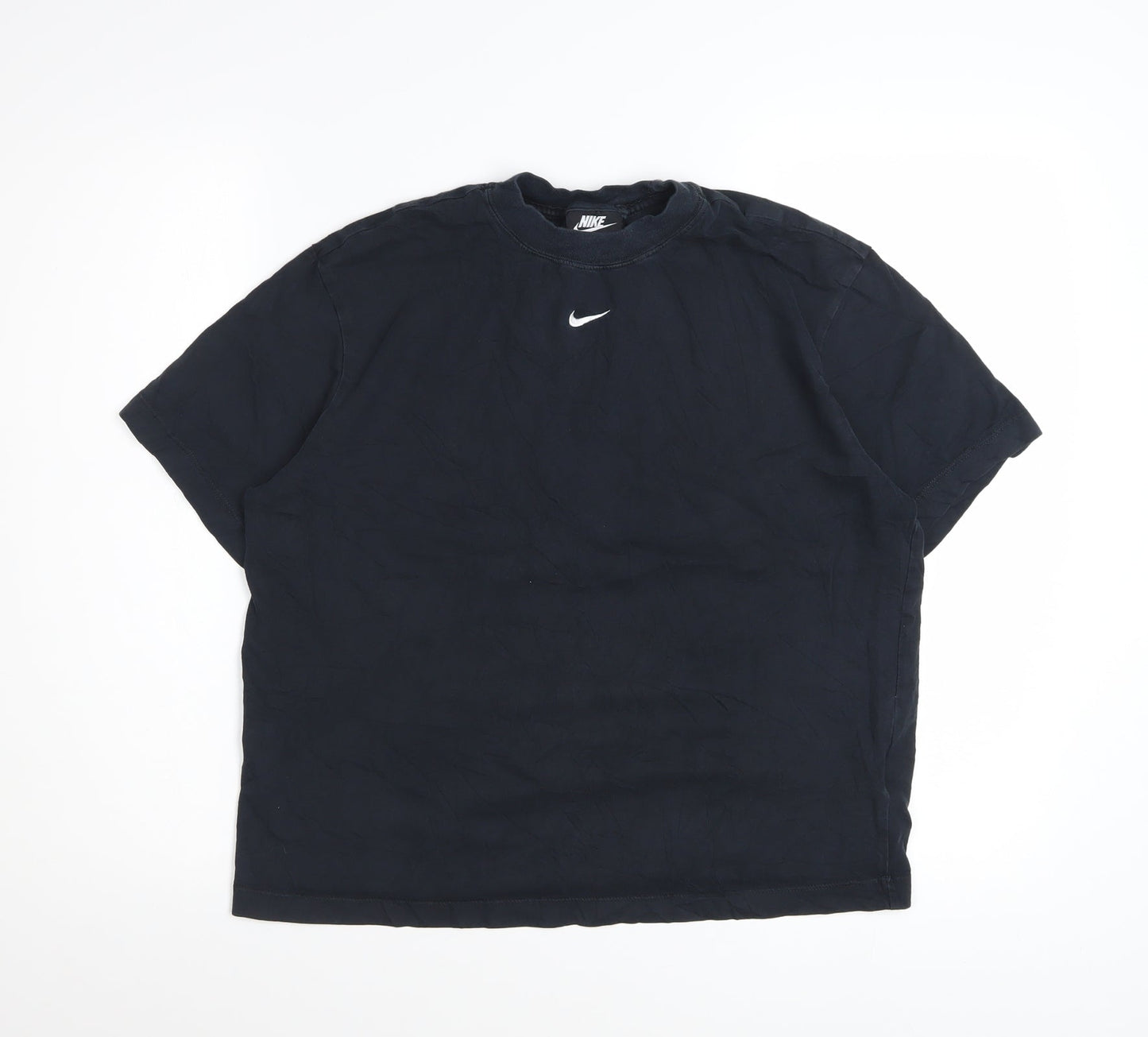 Nike Womens Black Small Cotton Crew Neck Sports T-Shirt