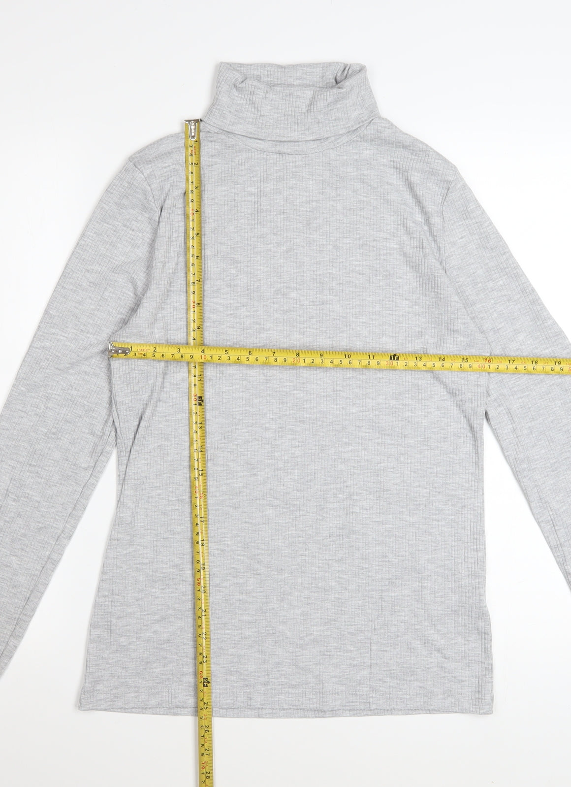 White Stuff Women Grey Roll Neck Long Sleeve Basic Top Size 16