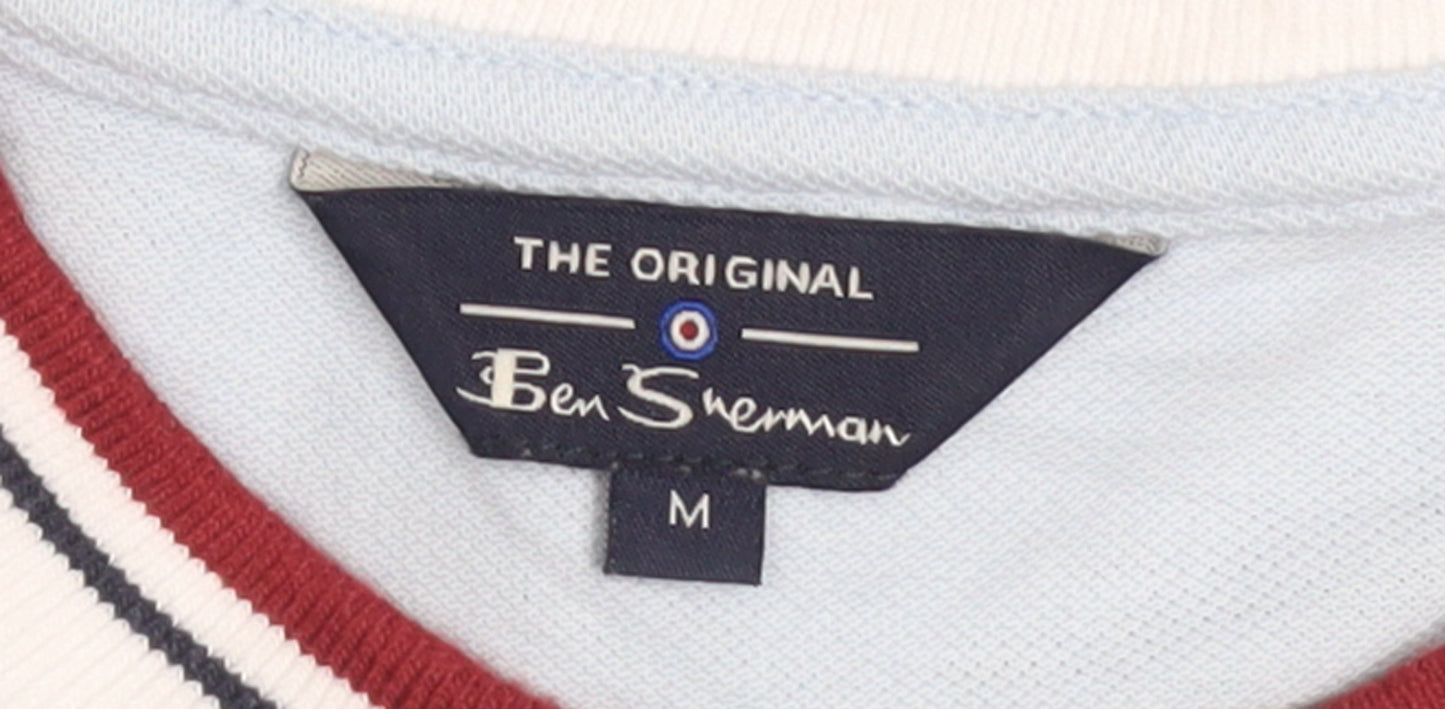 Ben Sherman Men's Blue Crew Neck Short Sleeve Cotton T-Shirt M