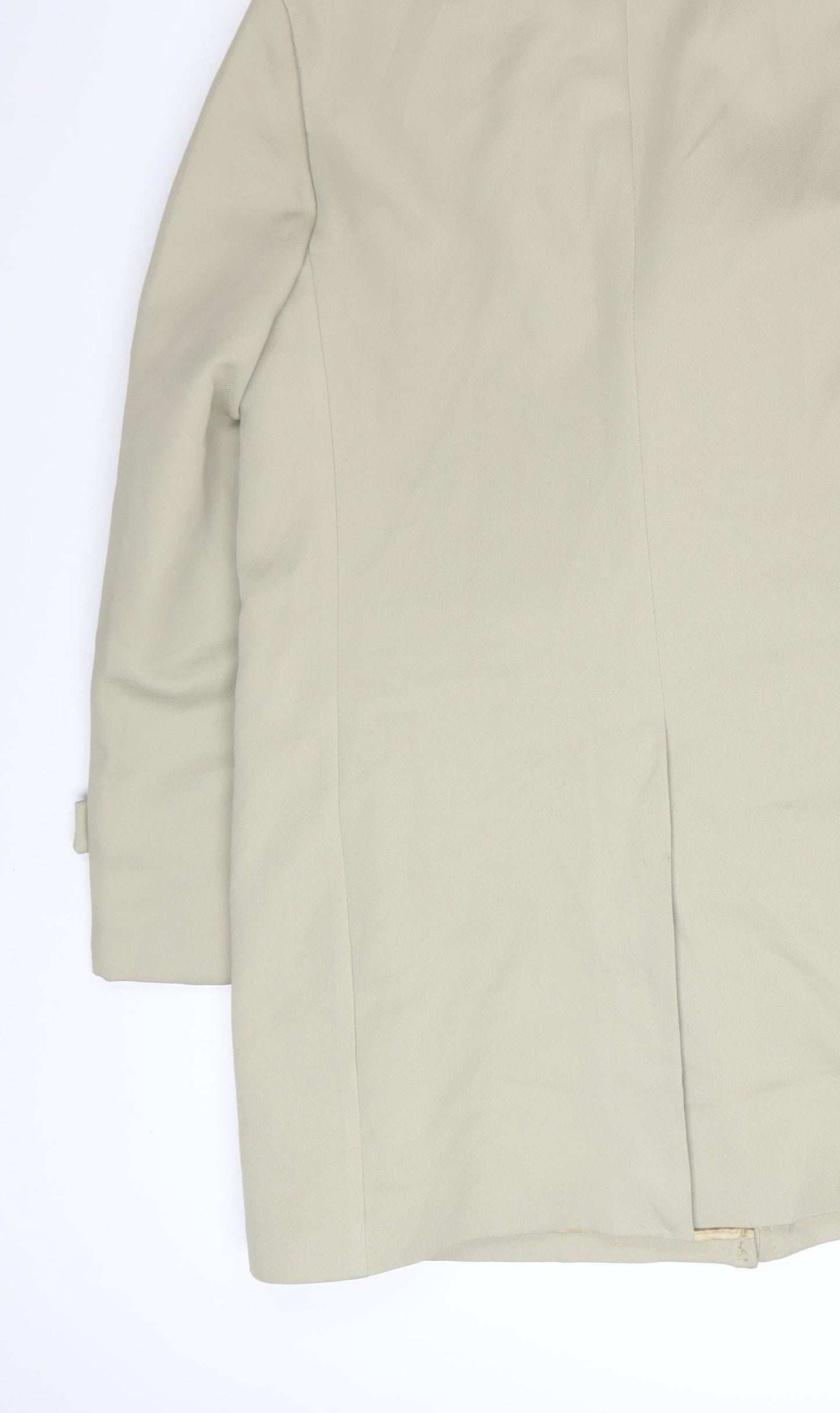Cresco Women Beige Faux Fur Collar Button Overcoat Size 12