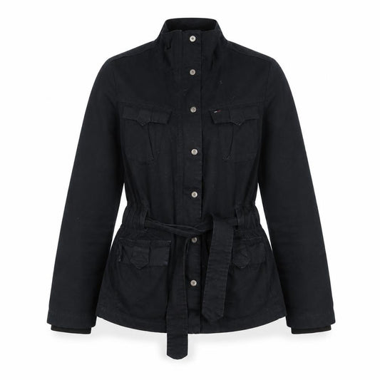 Tommy Hilfiger Women's Black Cotton Belted Military Jacket Medium
