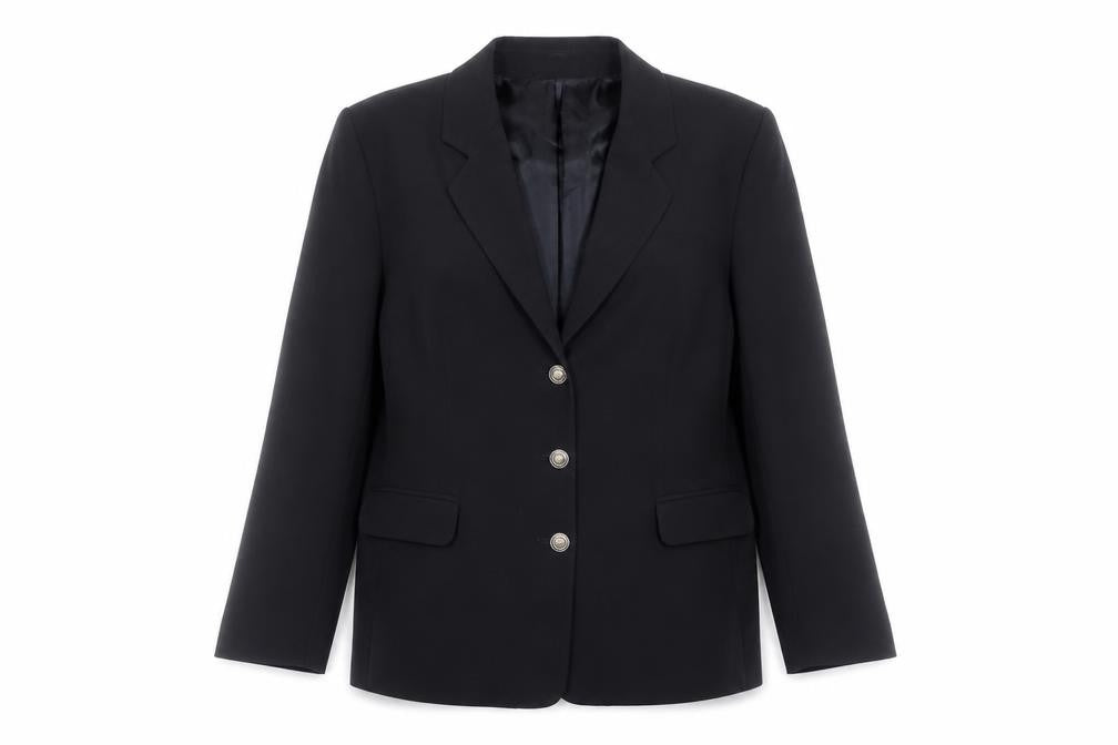 Perrie Women's Black Wool Blend Two-Button Blazer Size 18