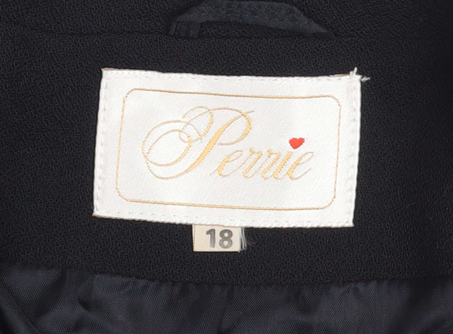 Perrie Women's Black Wool Blend Two-Button Blazer Size 18