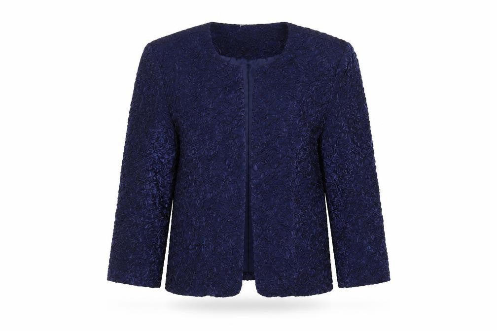 Positive Attitude Women's Blue Petite Textured Blazer Jacket Size 10
