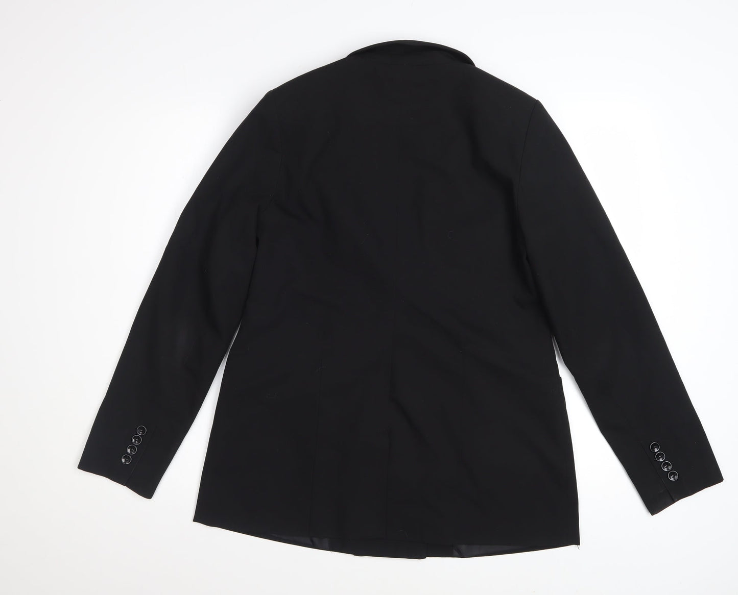 Tailored Women's Black Double-Breasted Blazer UK 10 Classic Fit