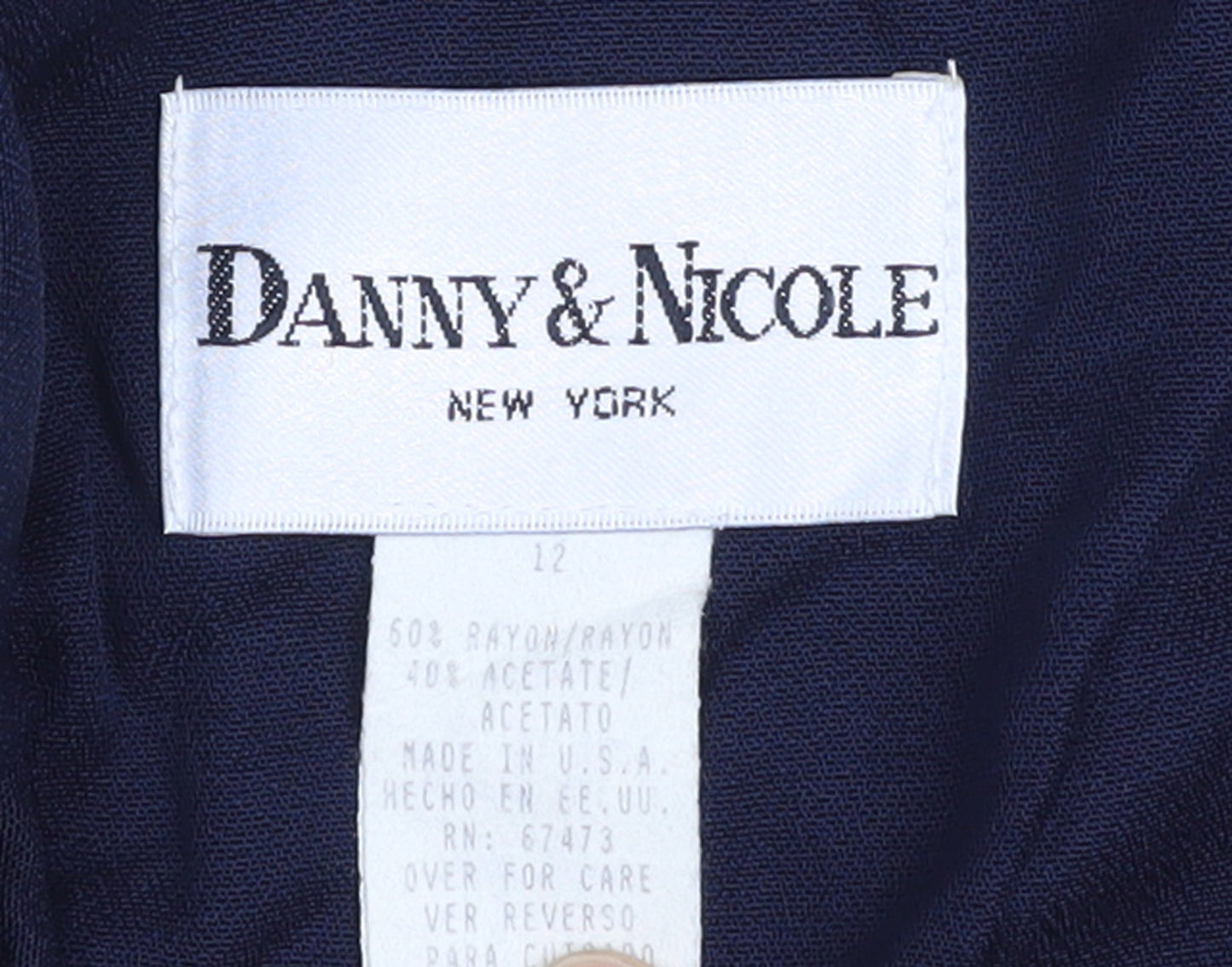 Danny & Nicole Women Blue Sheath Collared Button Dress Size 12