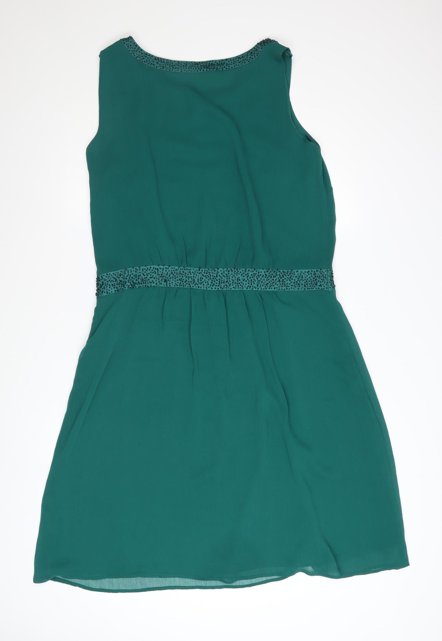 Marks and Spencer Women’s Green Beaded Shift Dress Size 14