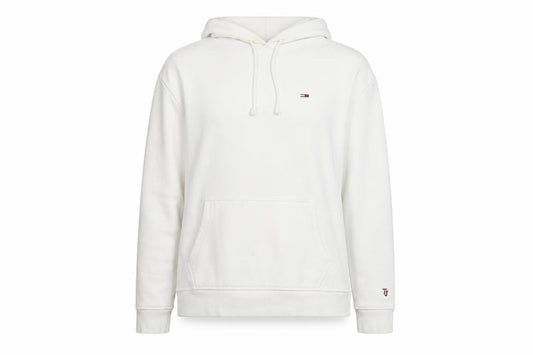 Tommy Jeans Women’s White Pullover Hoodie Size L Cotton Blend