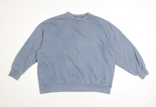 Pull & Bear Women's Blue Cotton Blend Pullover Sweatshirt M