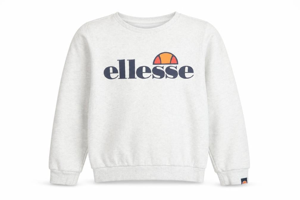 Front view of Ellesse boys’ grey crew neck pullover sweatshirt 12-13 years