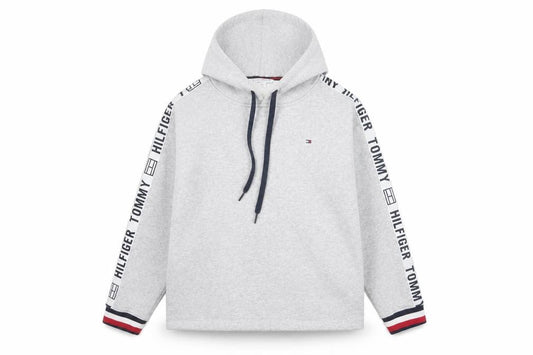 Tommy Hilfiger Women Grey Hooded Pullover Sweatshirt M