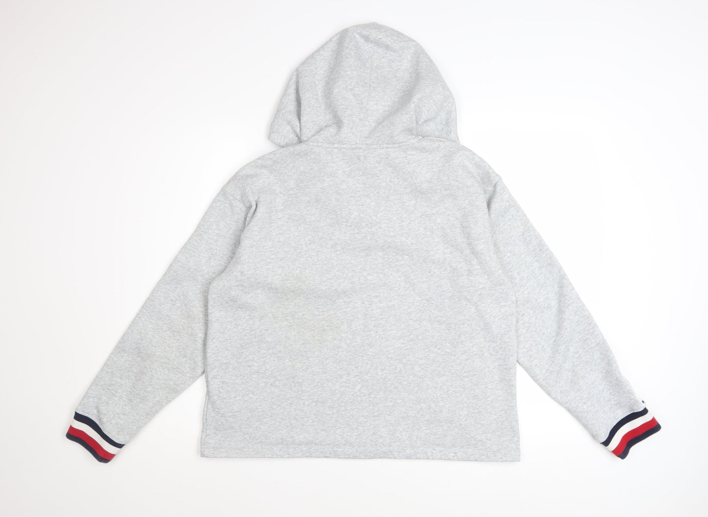 Tommy Hilfiger Women Grey Hooded Pullover Sweatshirt M