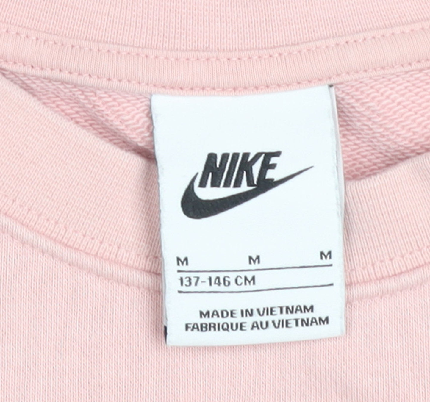 Nike Girls Pink & Navy Crew Neck Pullover Sweatshirt M 137-146cm