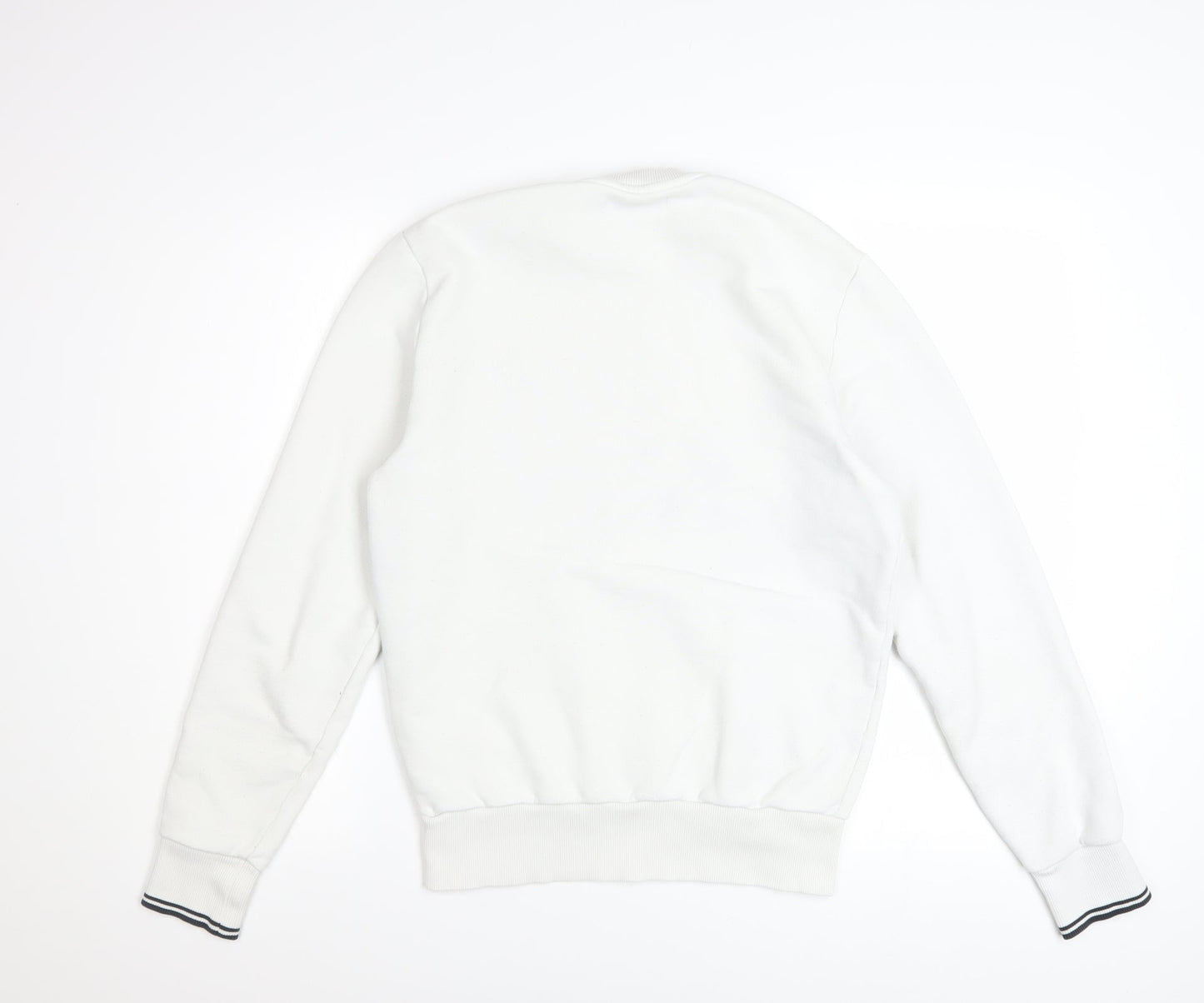 Fred Perry Men's White Small Crew Neck Pullover Sweatshirt