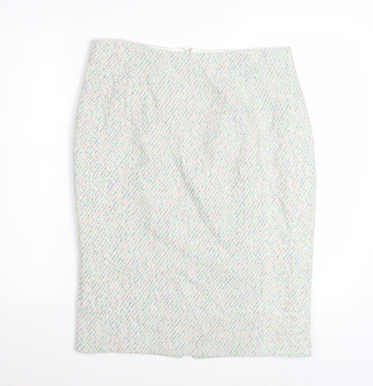 Hobbs Women’s Multicoloured Tweed Pencil Skirt Size 14
