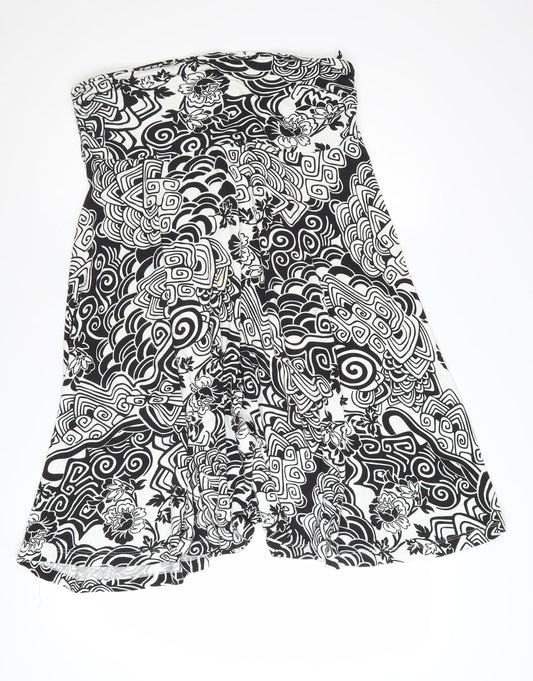 Olsen Women’s Black White Geometric A-Line Viscose Skirt Size 18
