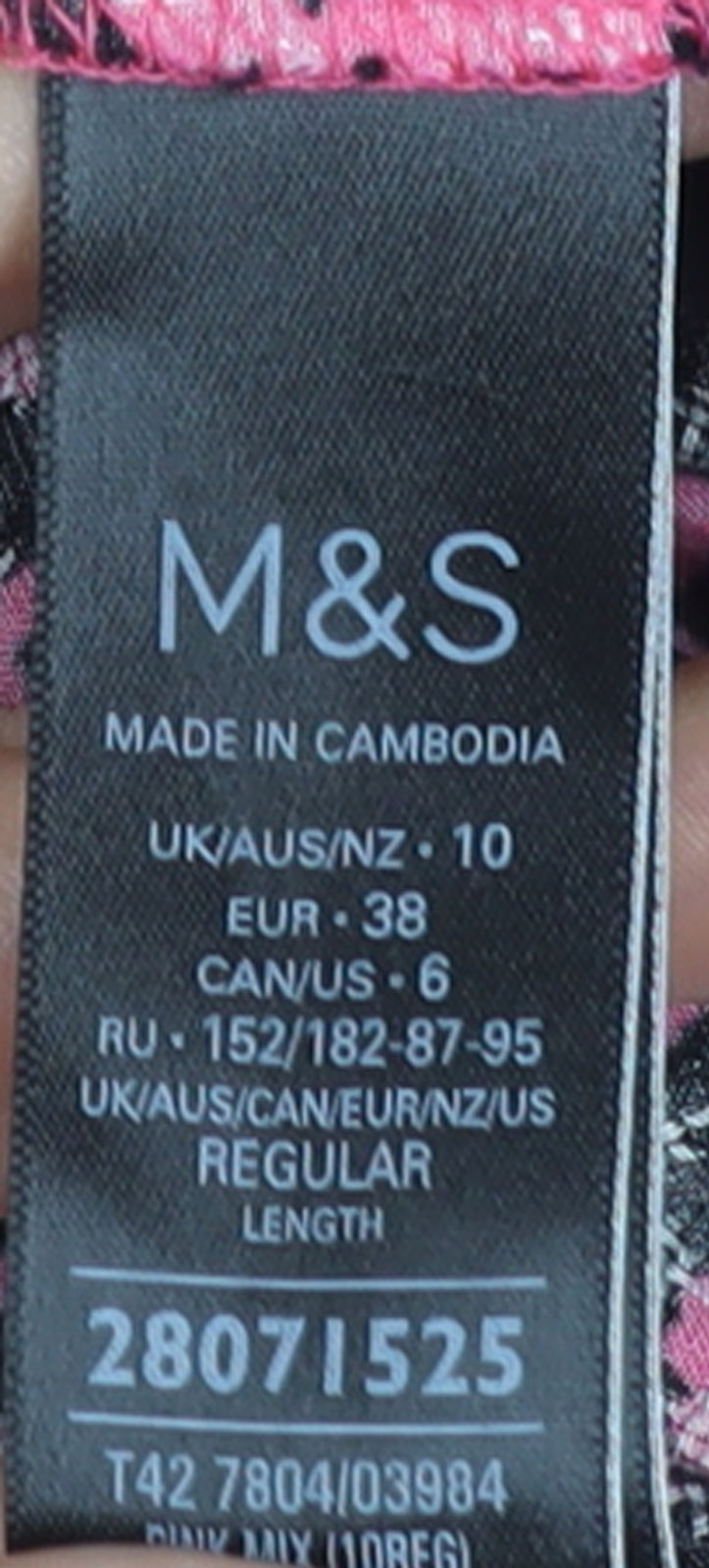Marks and Spencer Women’s Pink Floral A-Line Dress Size 10