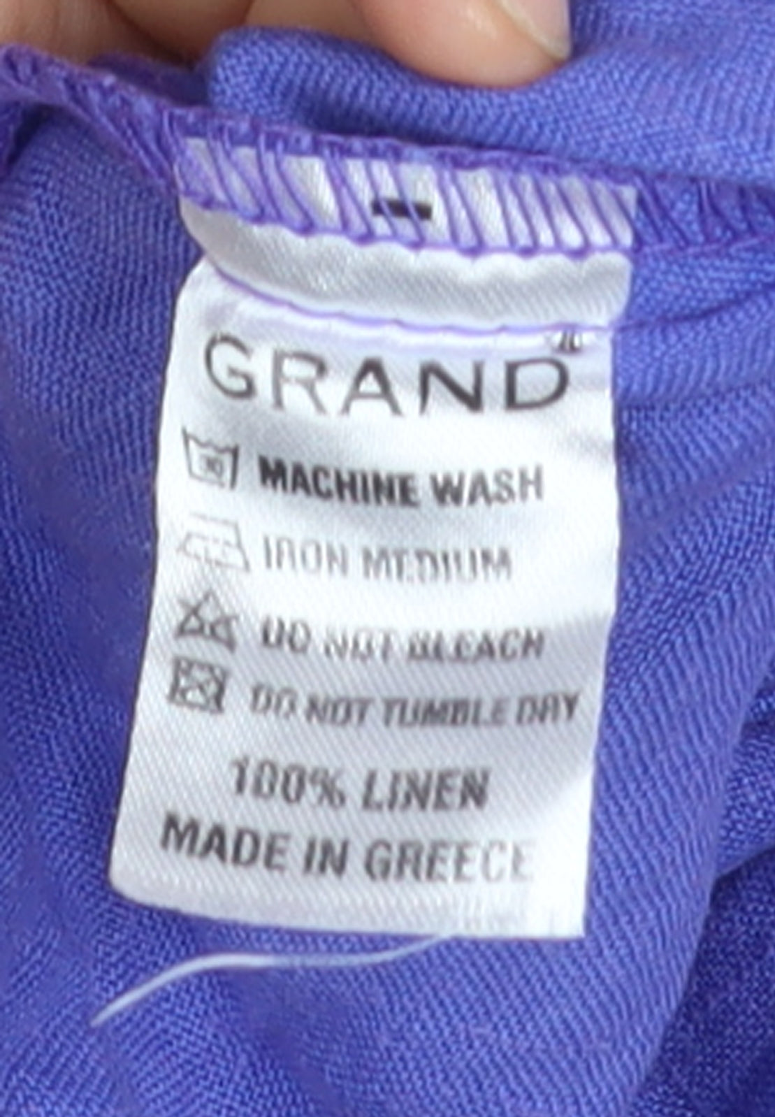 GRAND Women Blue Linen Shift Dress Size 14 Sleeveless Summer Casual