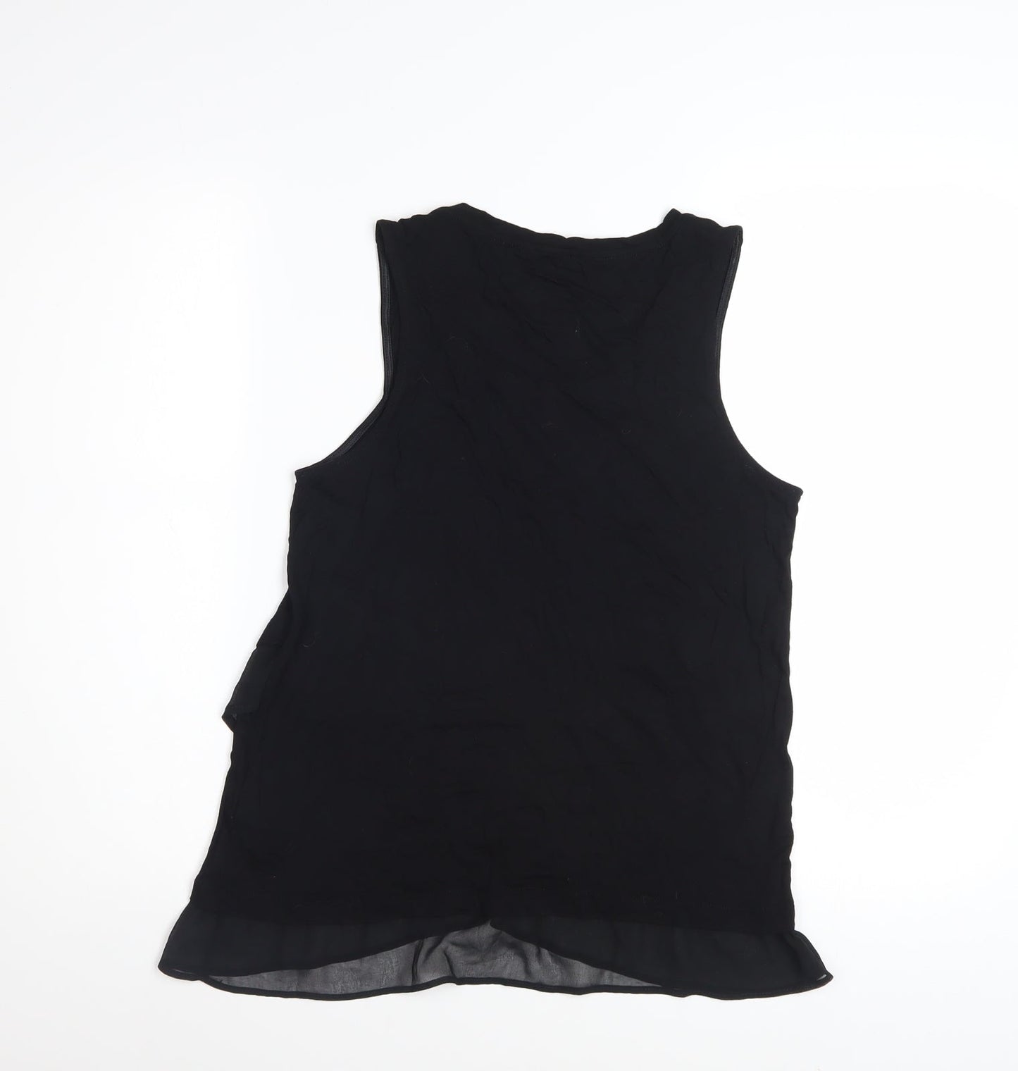 Desigual Womens Black Embroidered Sleeveless Viscose Tank Top L