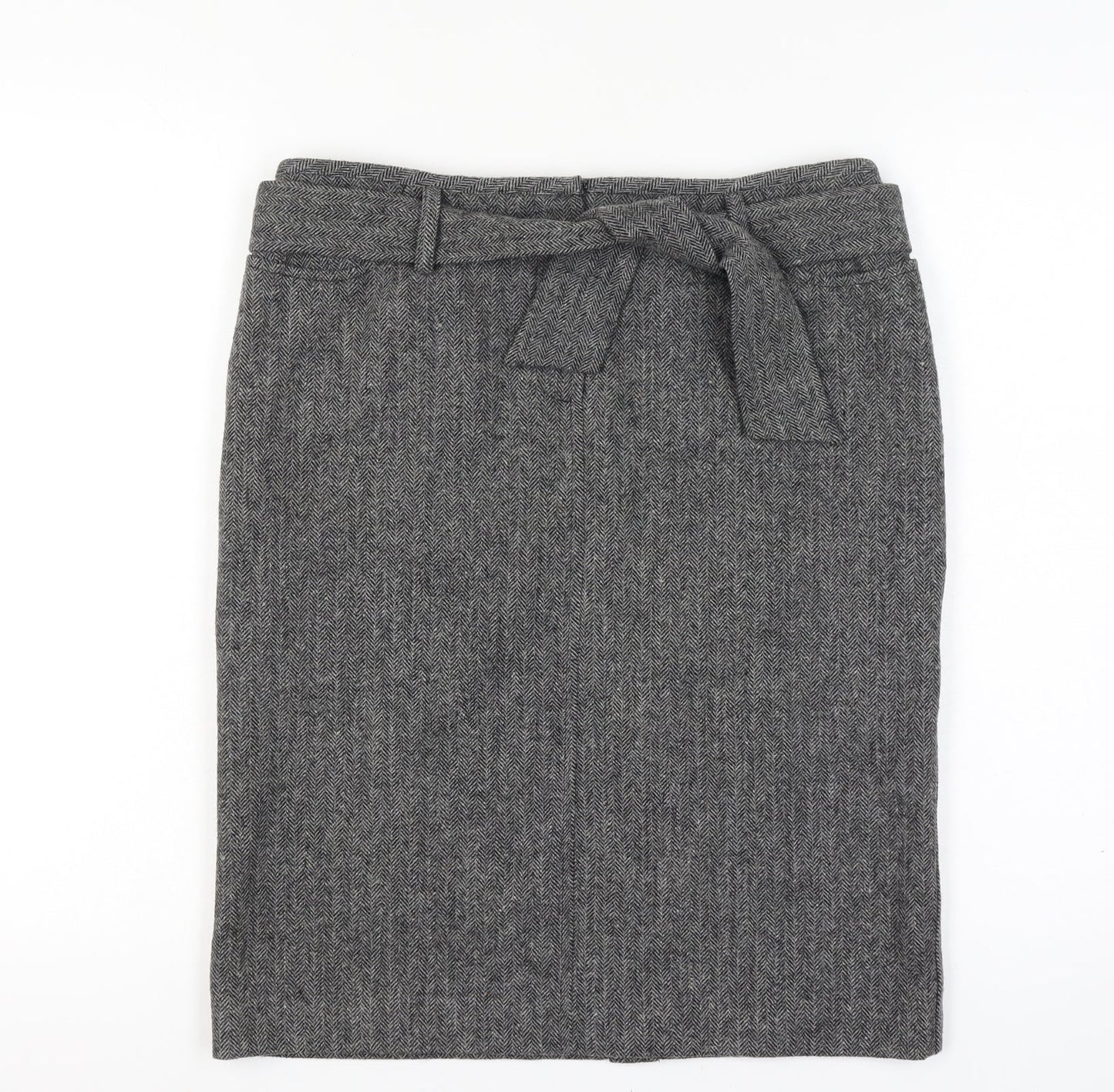 Kookai Women's Grey Wool Tweed Pencil Skirt Size 12