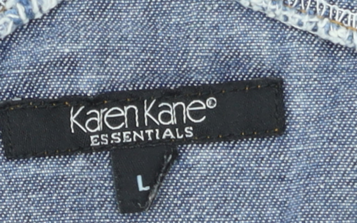 Karen Kane Essentials Women's Blue Denim Dungaree Jumpsuit L Casual