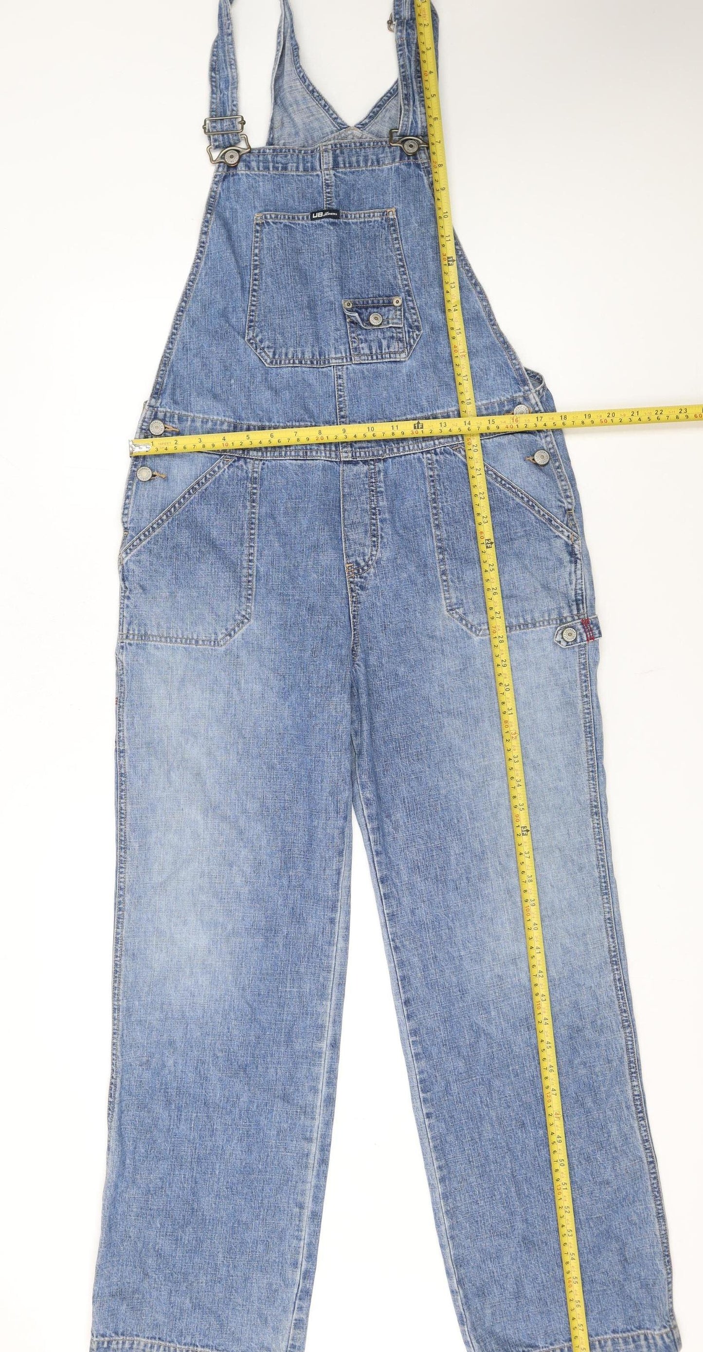 Unionbay Women Blue Denim Dungaree Jumpsuit Large 100% Cotton