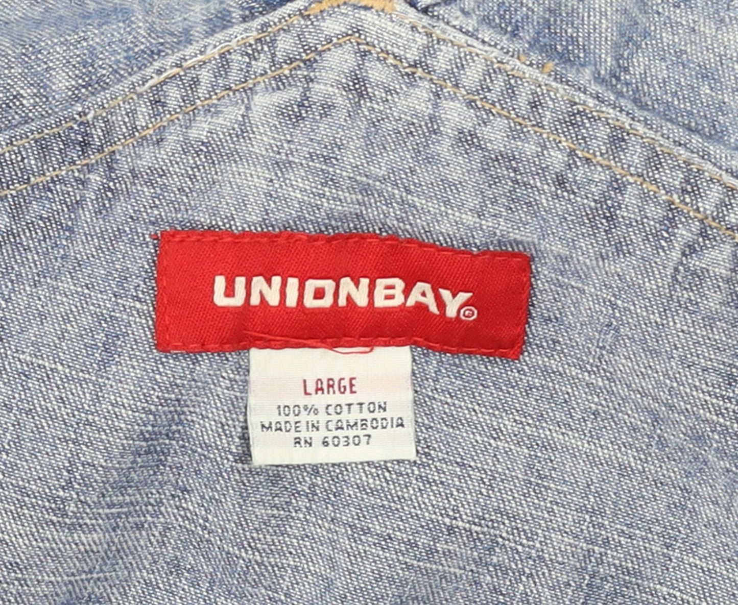 Unionbay Women Blue Denim Dungaree Jumpsuit Large 100% Cotton