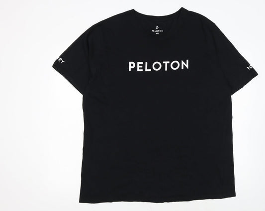 Peloton Men's Black 4XL Cotton Crew Neck Short Sleeve T-Shirt