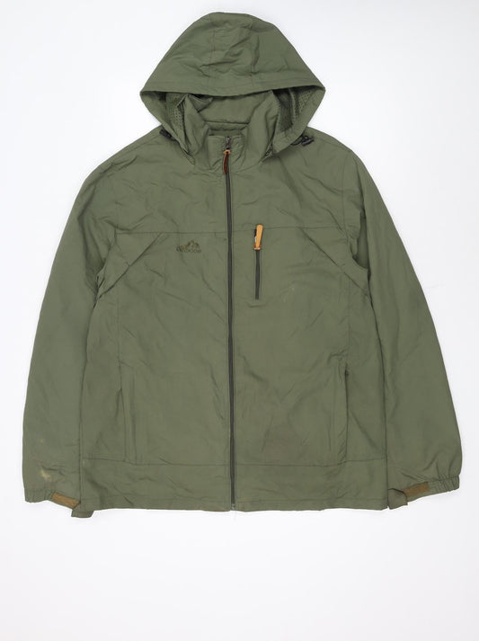 Sapulas Men’s Green XL Hooded Windbreaker Jacket Outdoor Hiking Coat