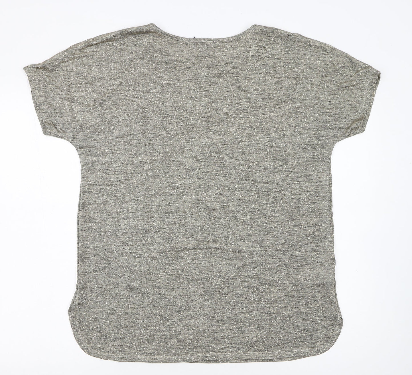 Long Tall Sally Women's Grey Basic Short Sleeve Jersey T-Shirt M Tall