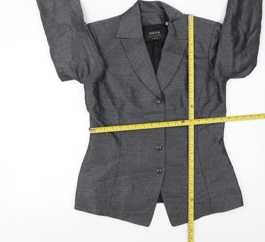 Dana Buchman Women’s Grey Tweed Blazer Size 8 Single-Breasted Jacket